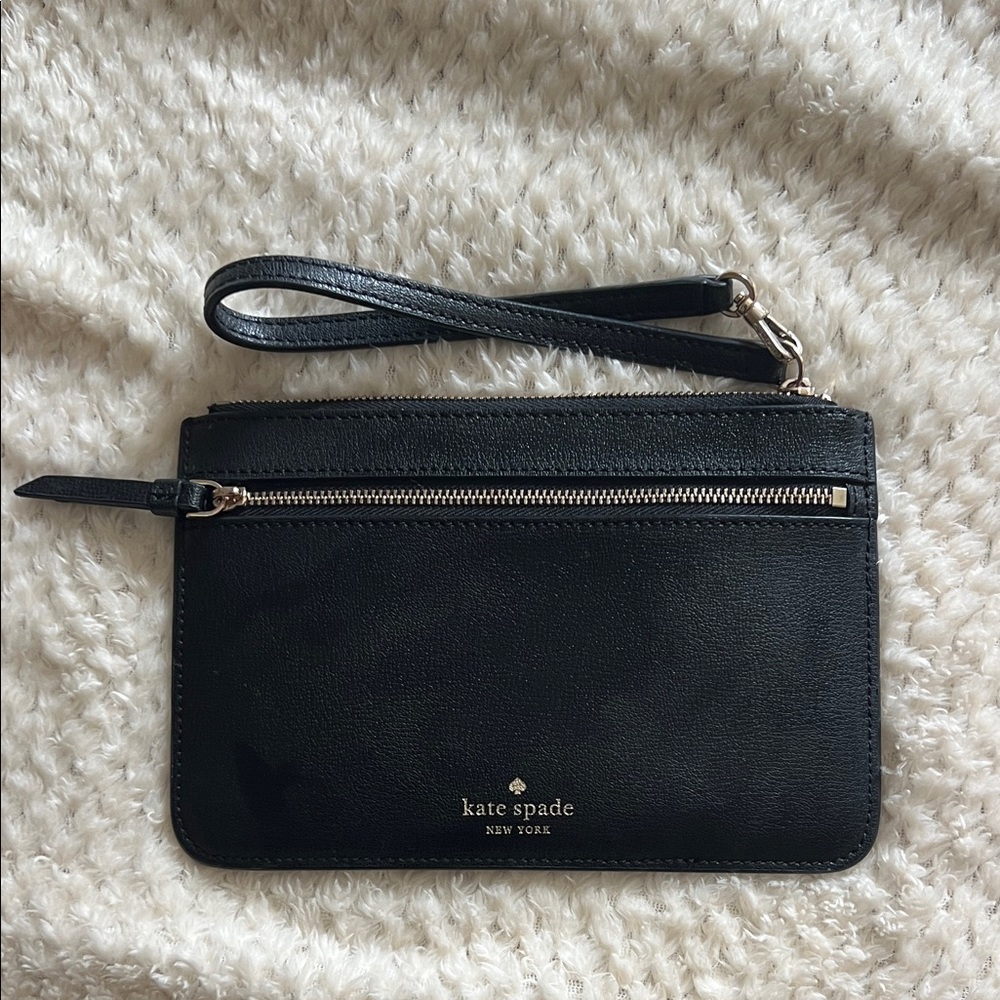 Kate Spade Black Leather Wristlet